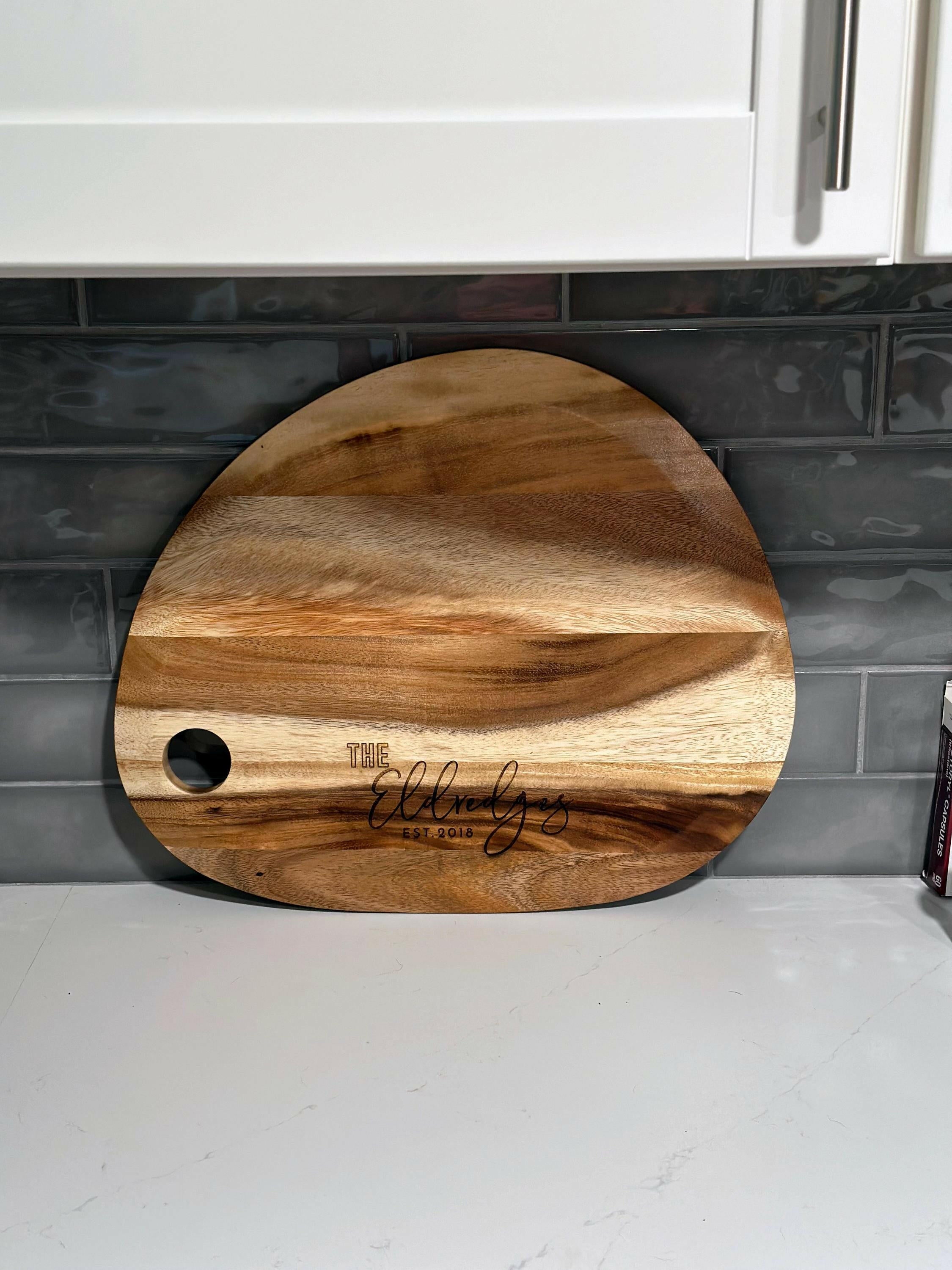 Custom Engraved Suar Wood Serving Tray.