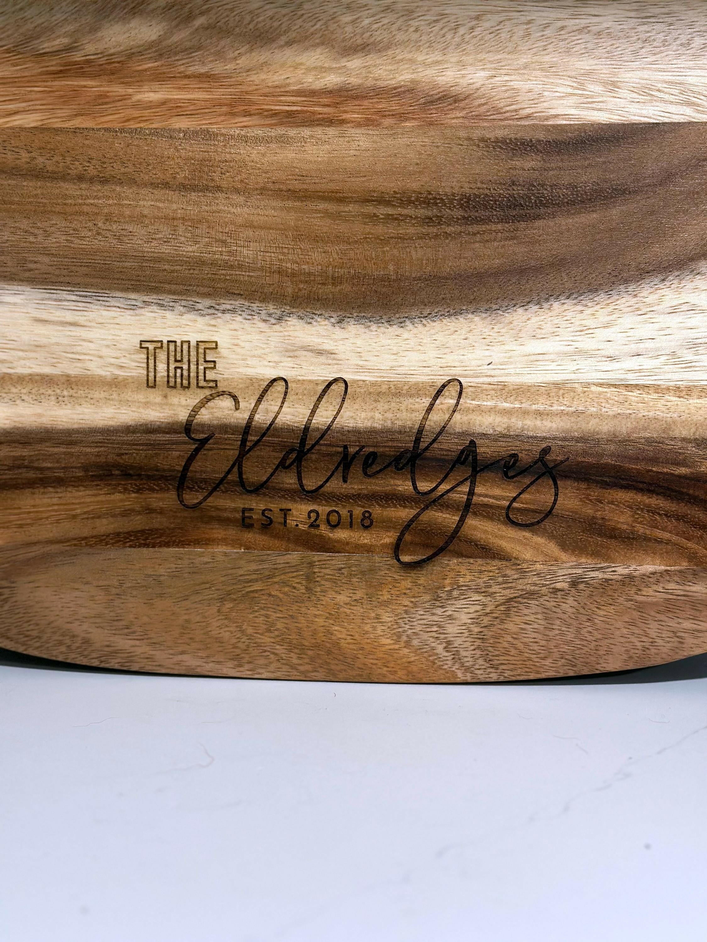Custom Engraved Suar Wood Serving Tray.