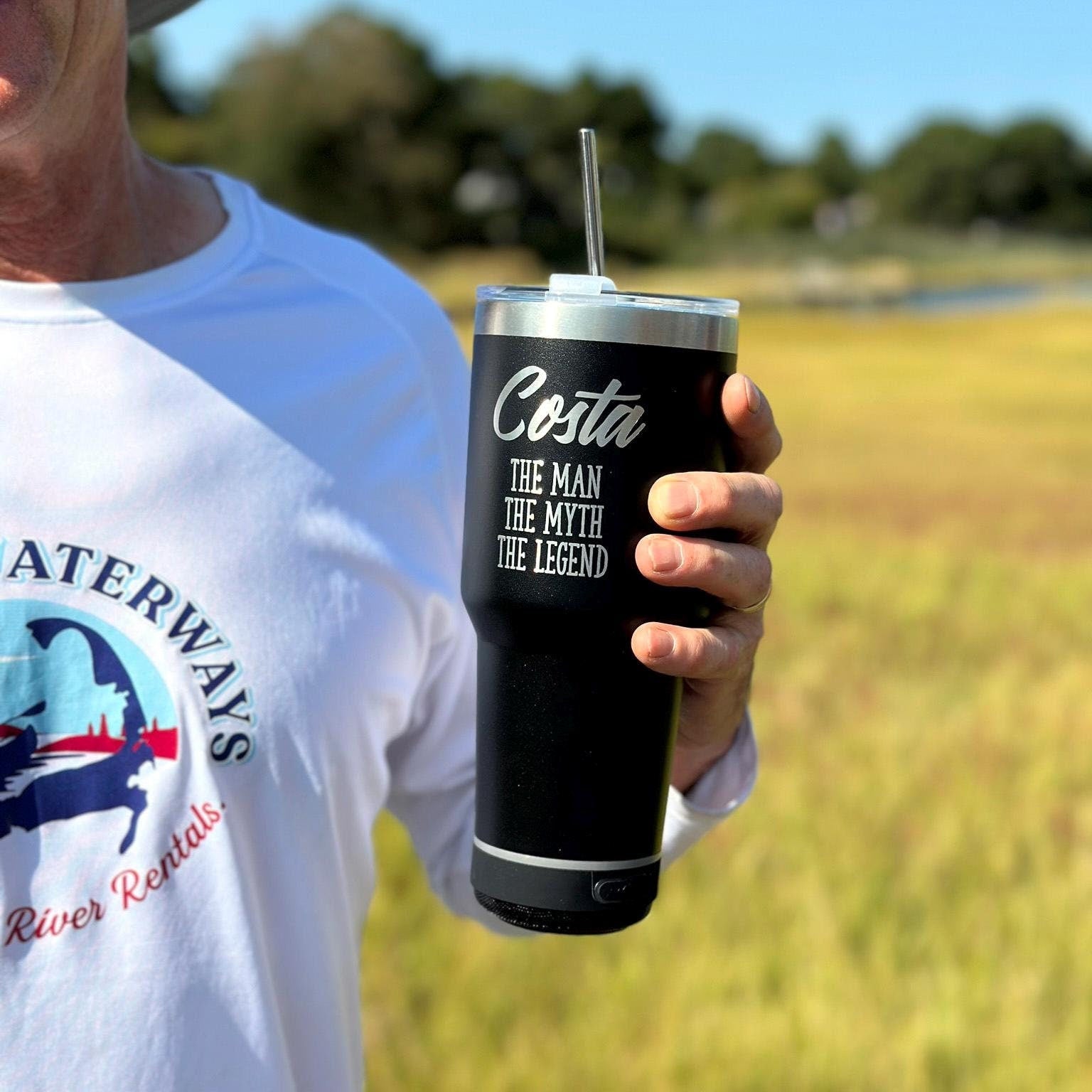 Custom Engraved Bluetooth Speaker Tumbler 30oz