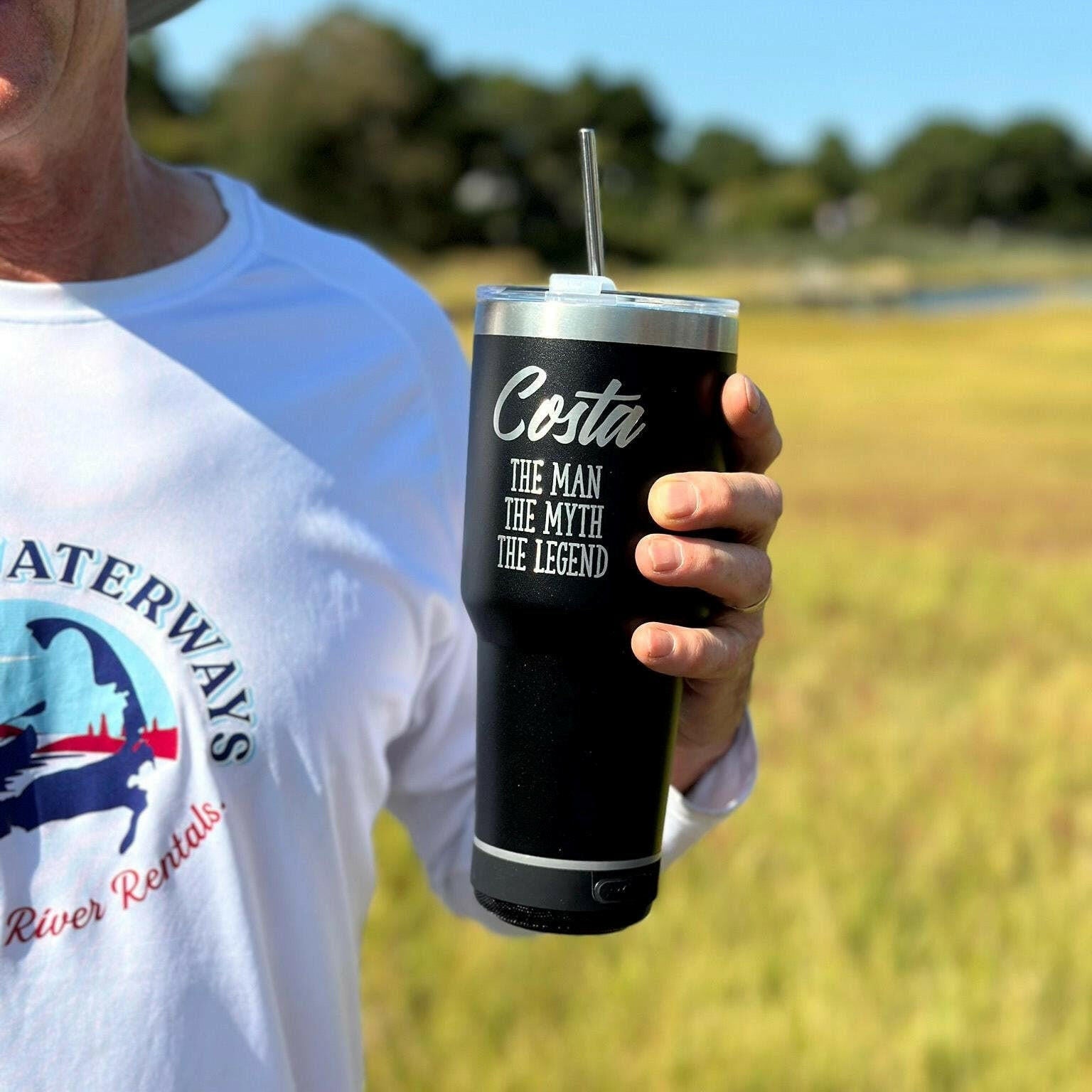 Custom Engraved Bluetooth Speaker Tumbler 30oz.