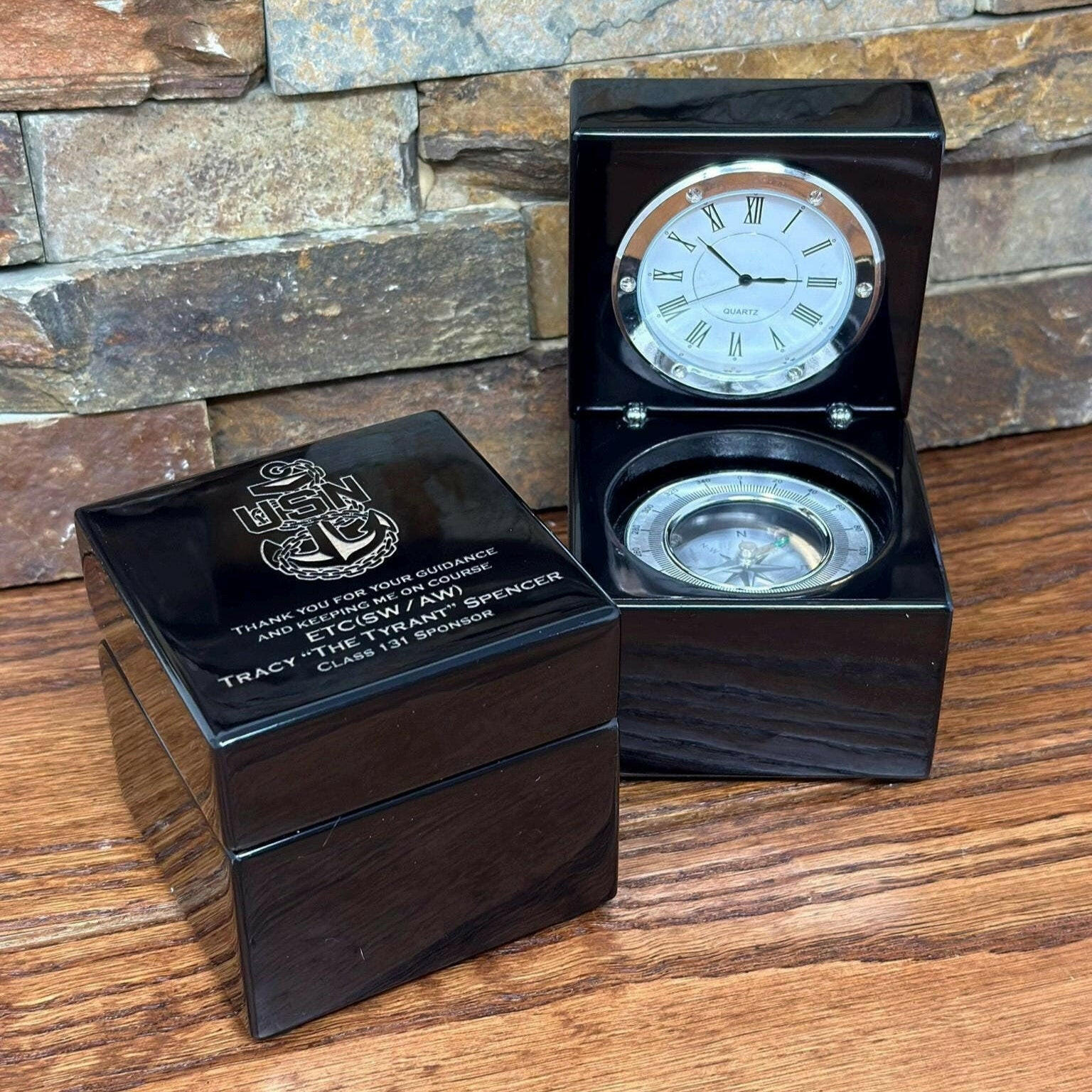 Personalized Nautical Compass Clock.