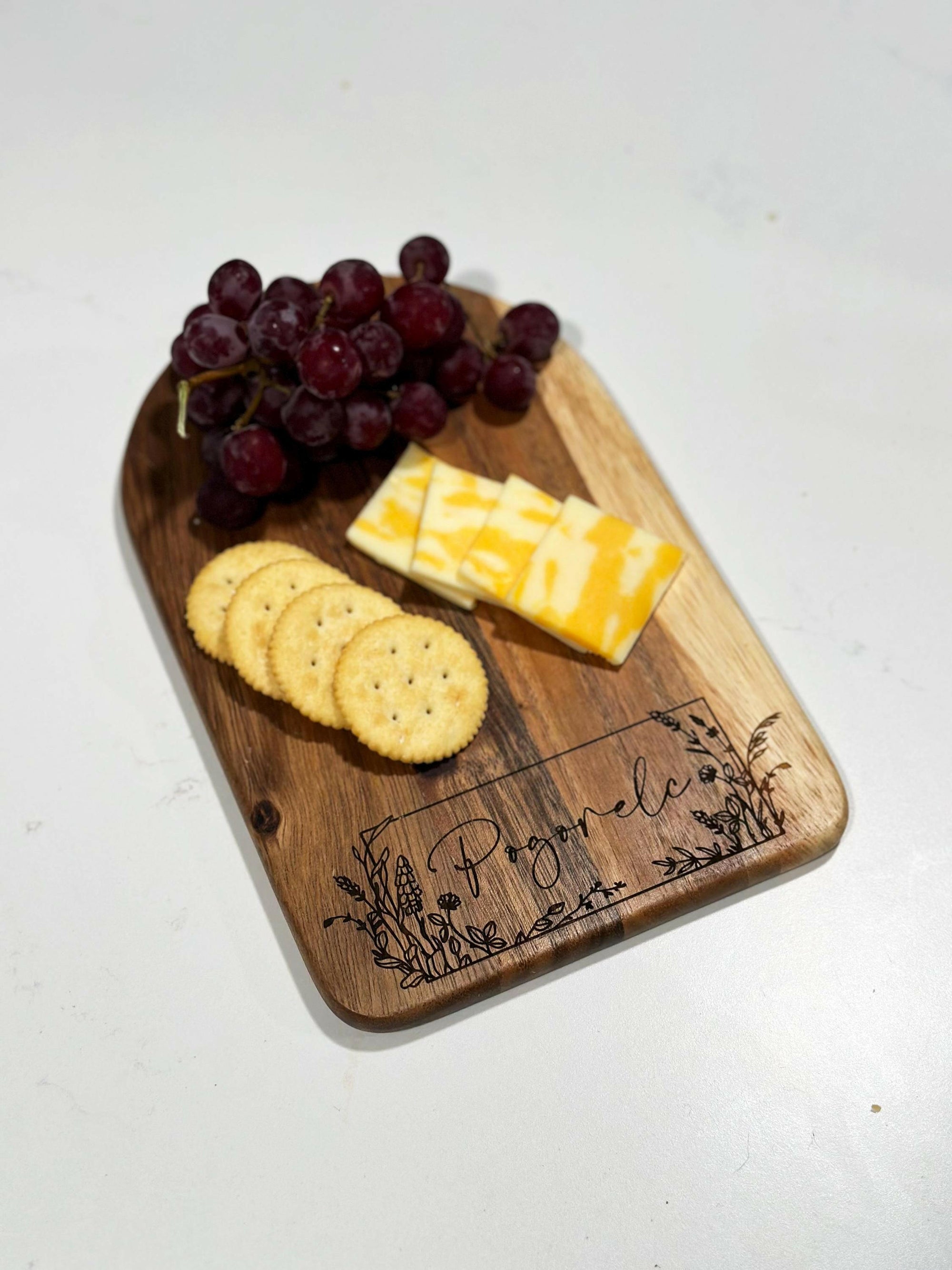 Personalized Mango Wood Cheese Cutting Board.