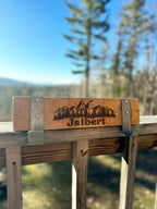 Personalized Repurposed Wine Barrel Coat Rack.