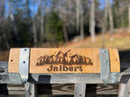 Personalized Repurposed Wine Barrel Coat Rack.