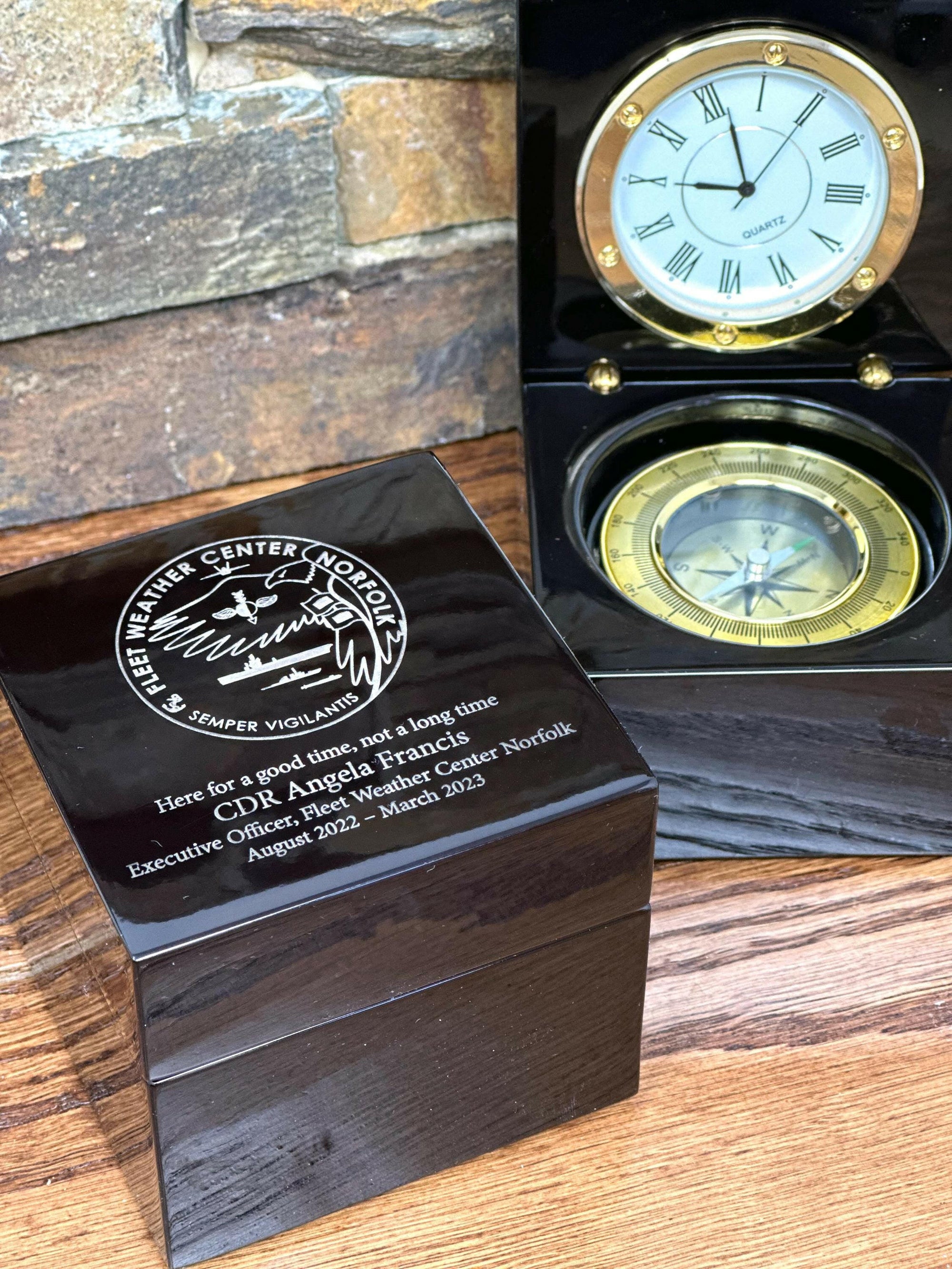 Personalized Nautical Compass Clock.