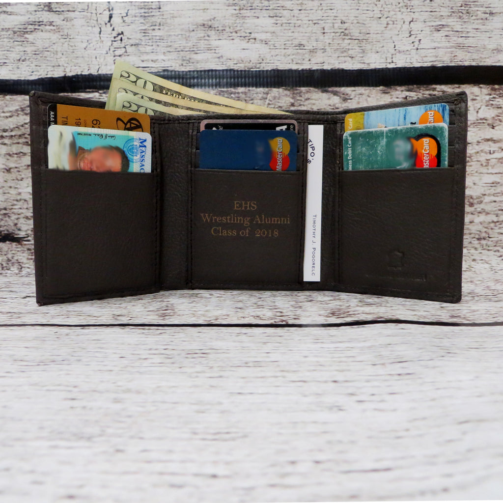 Leather Tri Fold Personalized Mans Wallet
