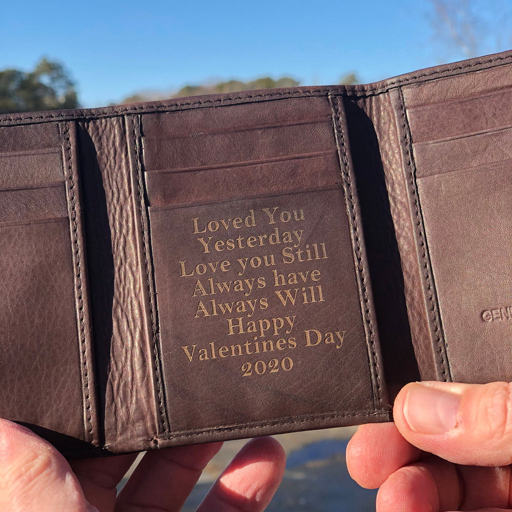 Leather Tri Fold Personalized Mans Wallet