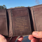 Leather Tri Fold Personalized Mans Wallet