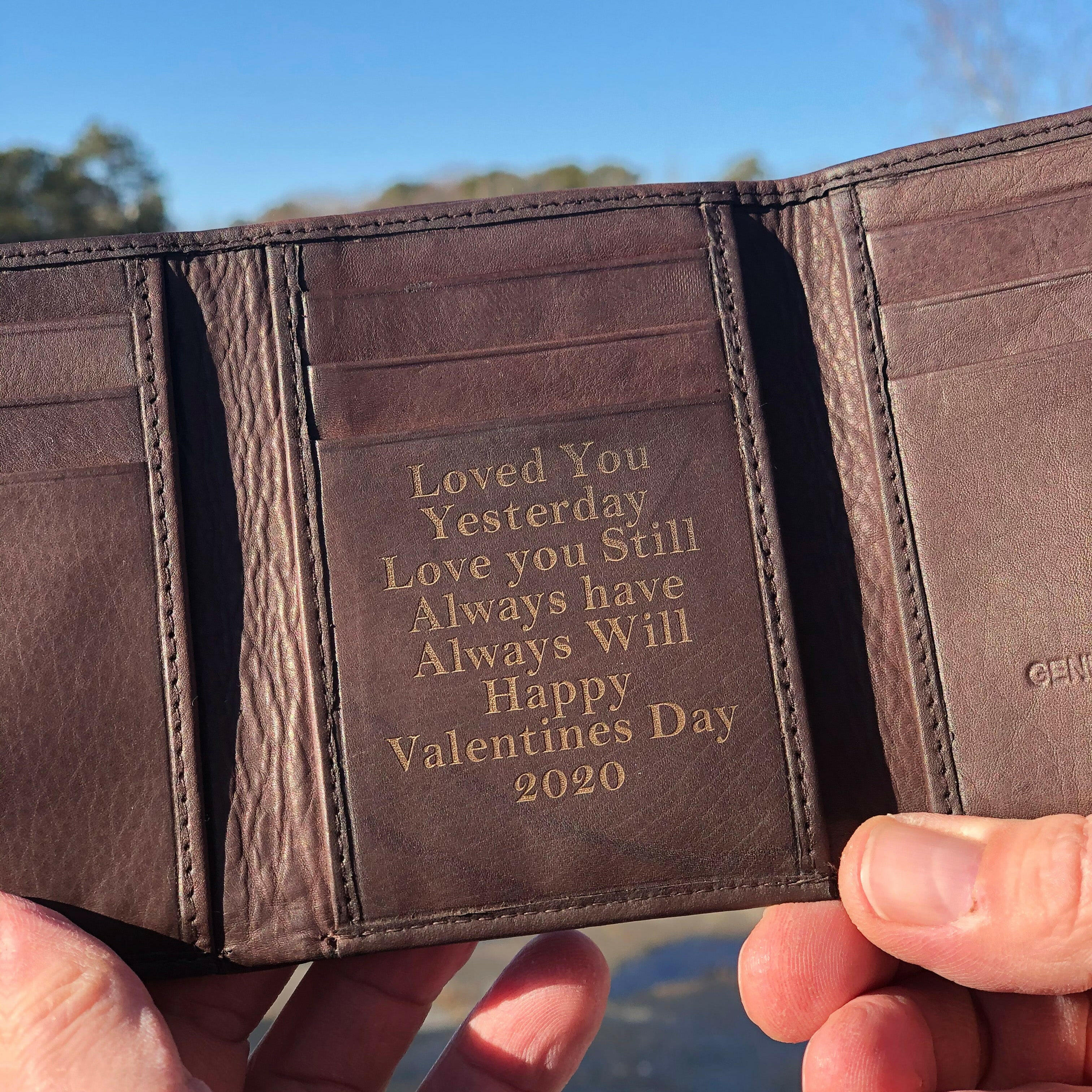 Tri Fold Personalized Mans Wallet.