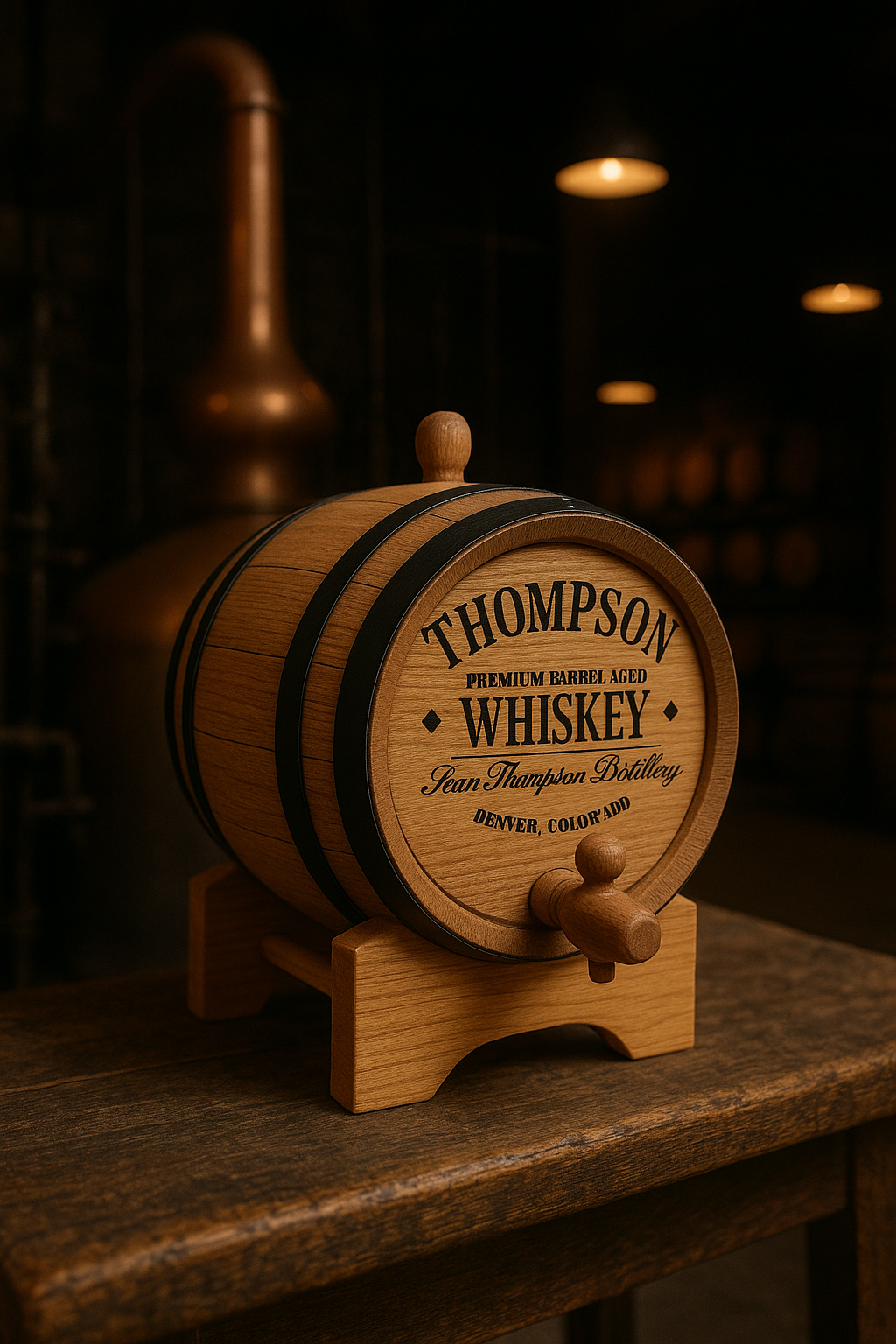 Authentic Personalized Oak Whiskey Barrel