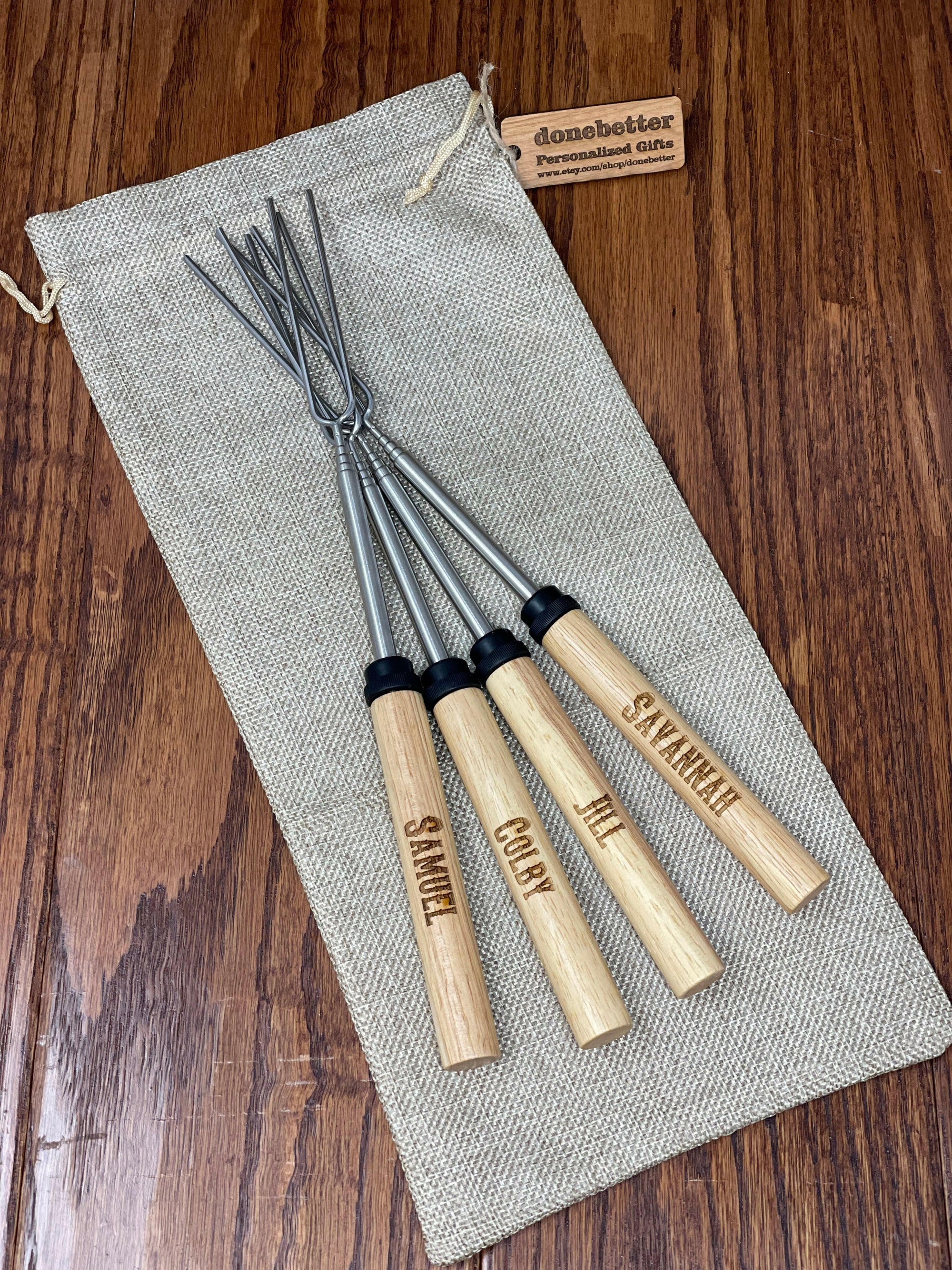 Personalized Telescoping S'mores Stick.