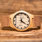 Bamboo Wooden Wrist Watch with Face Details.