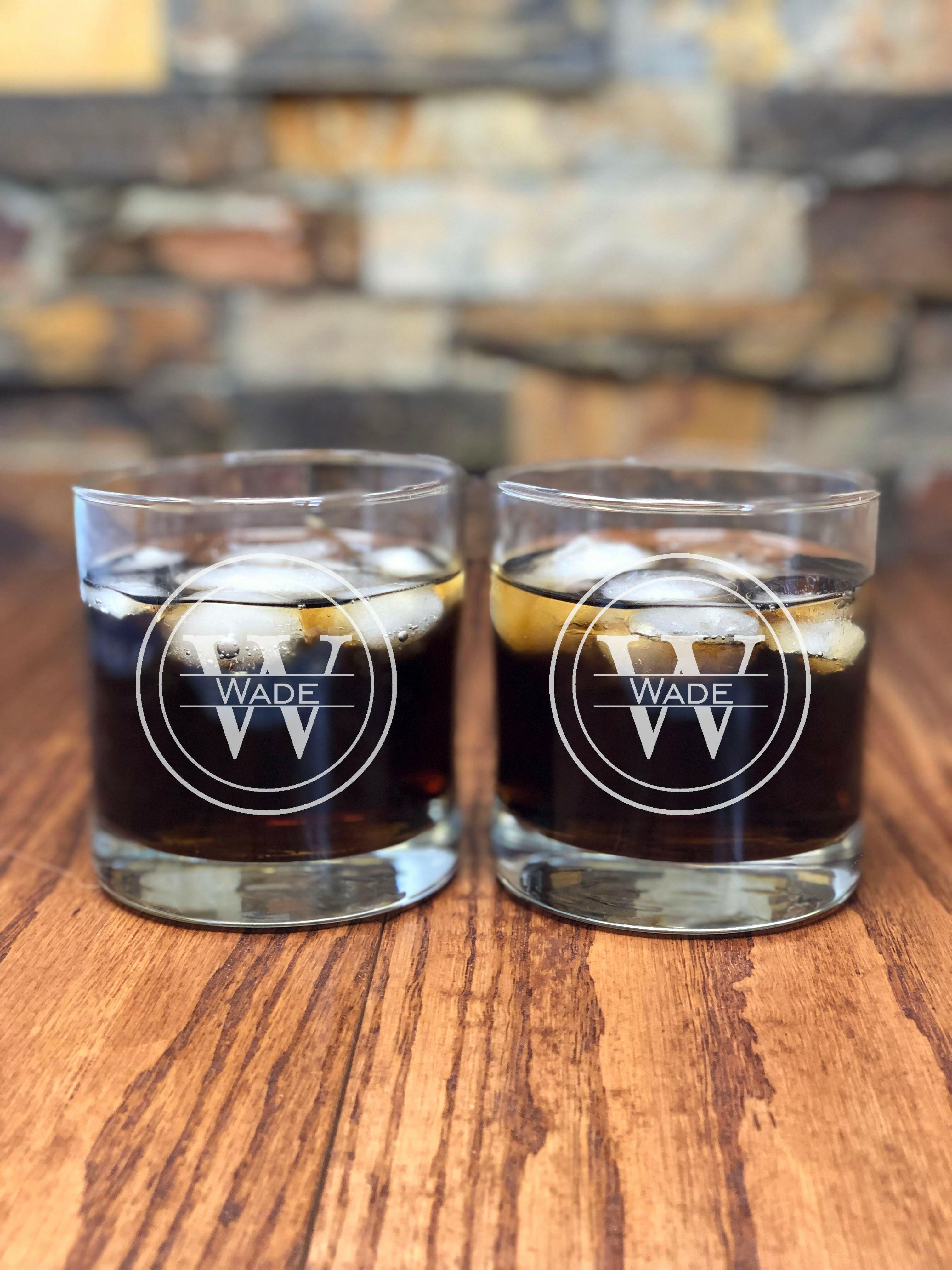 Personalized Glass Whiskey Tumbler.