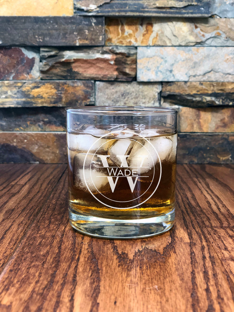 Personalized Glass Whiskey Tumbler