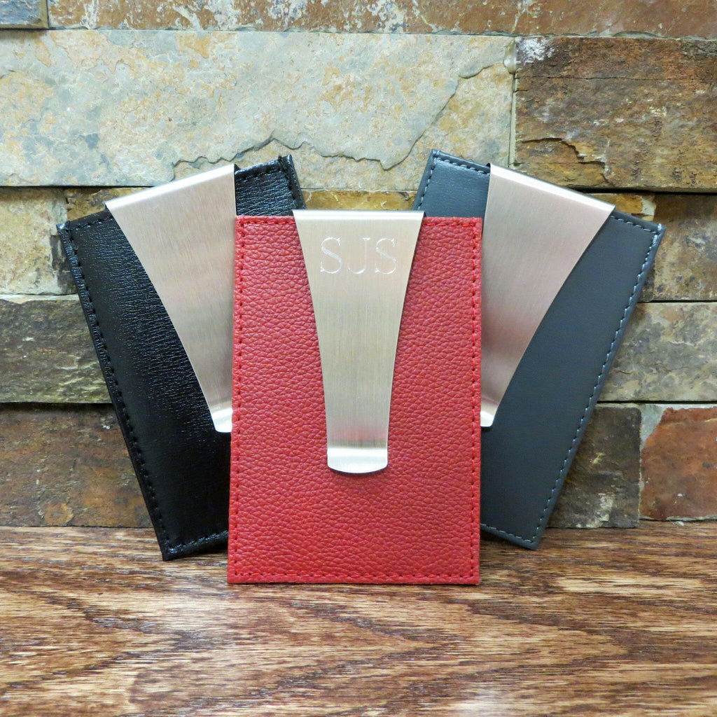 Leather Card Holder w/ Money Clip