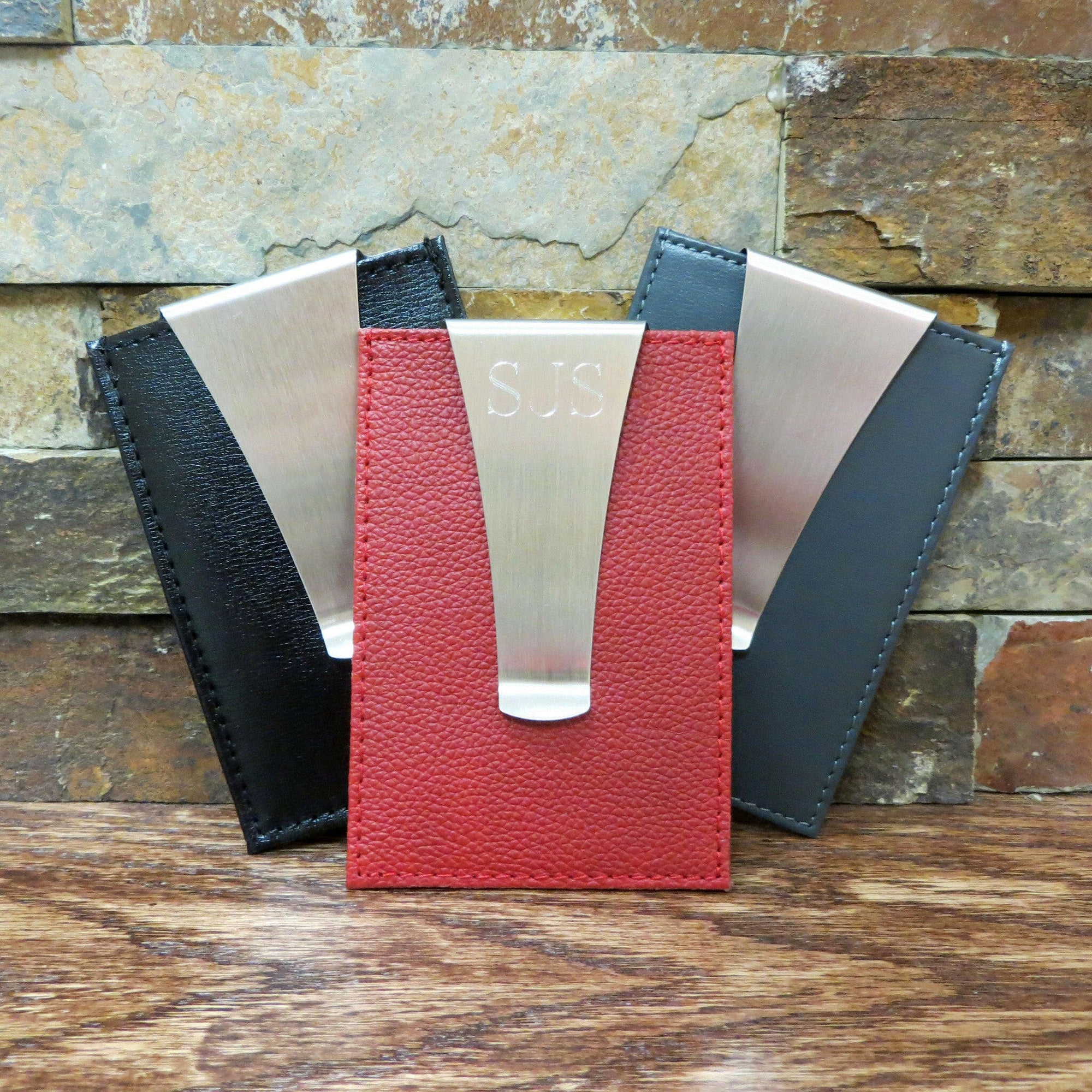 Leather Card Holder w/ Money Clip