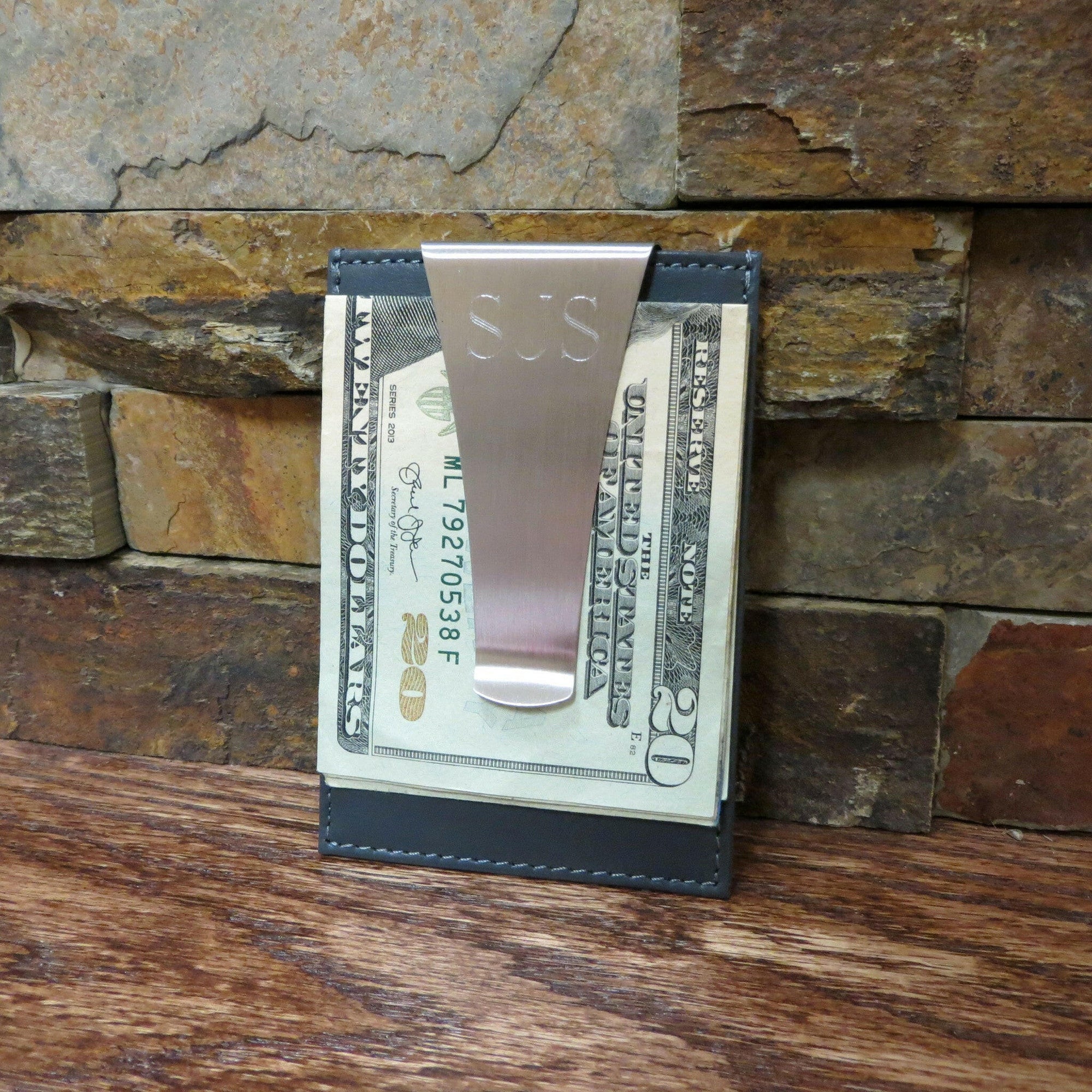 Leather Card Holder w/ Money Clip