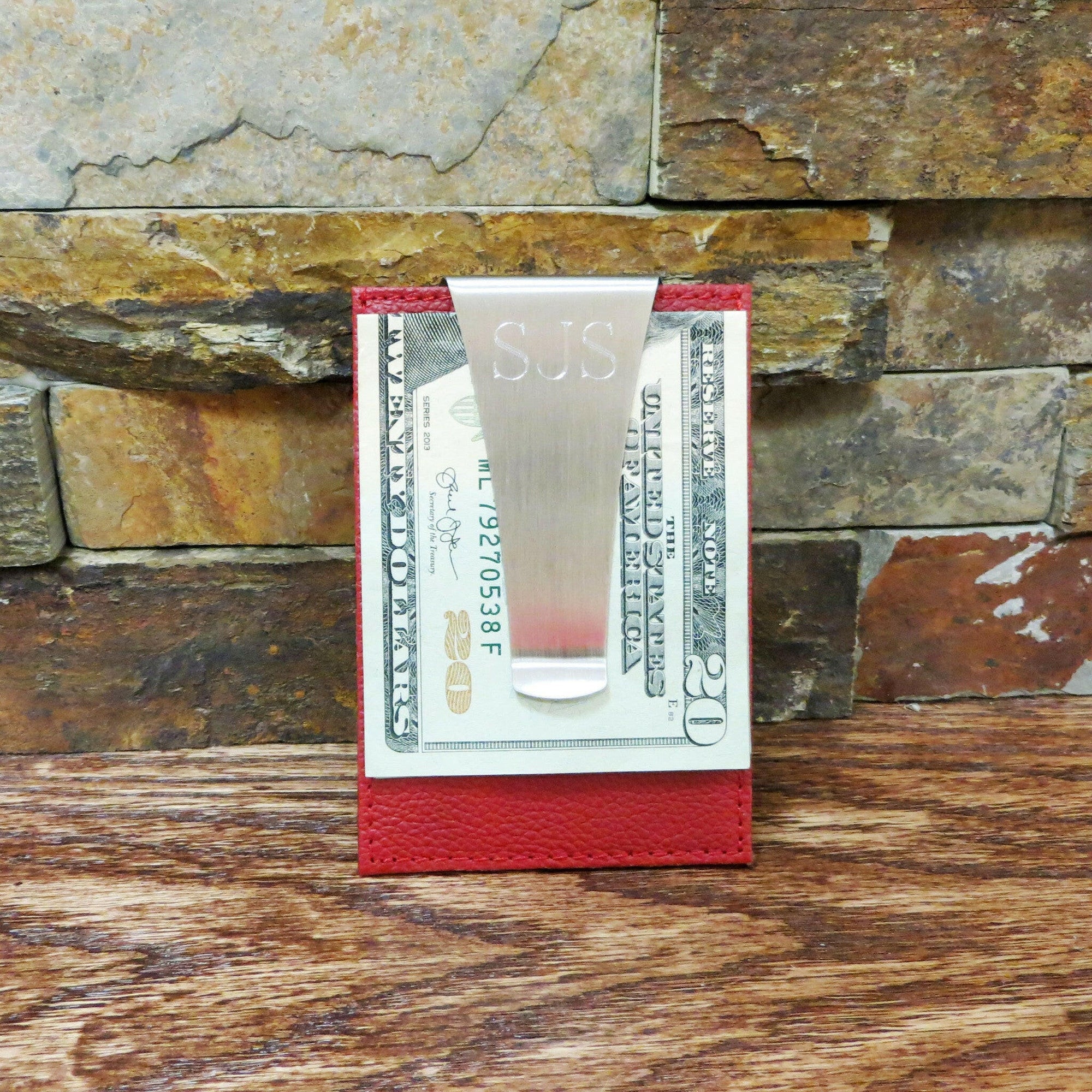 Leather Card Holder w/ Money Clip