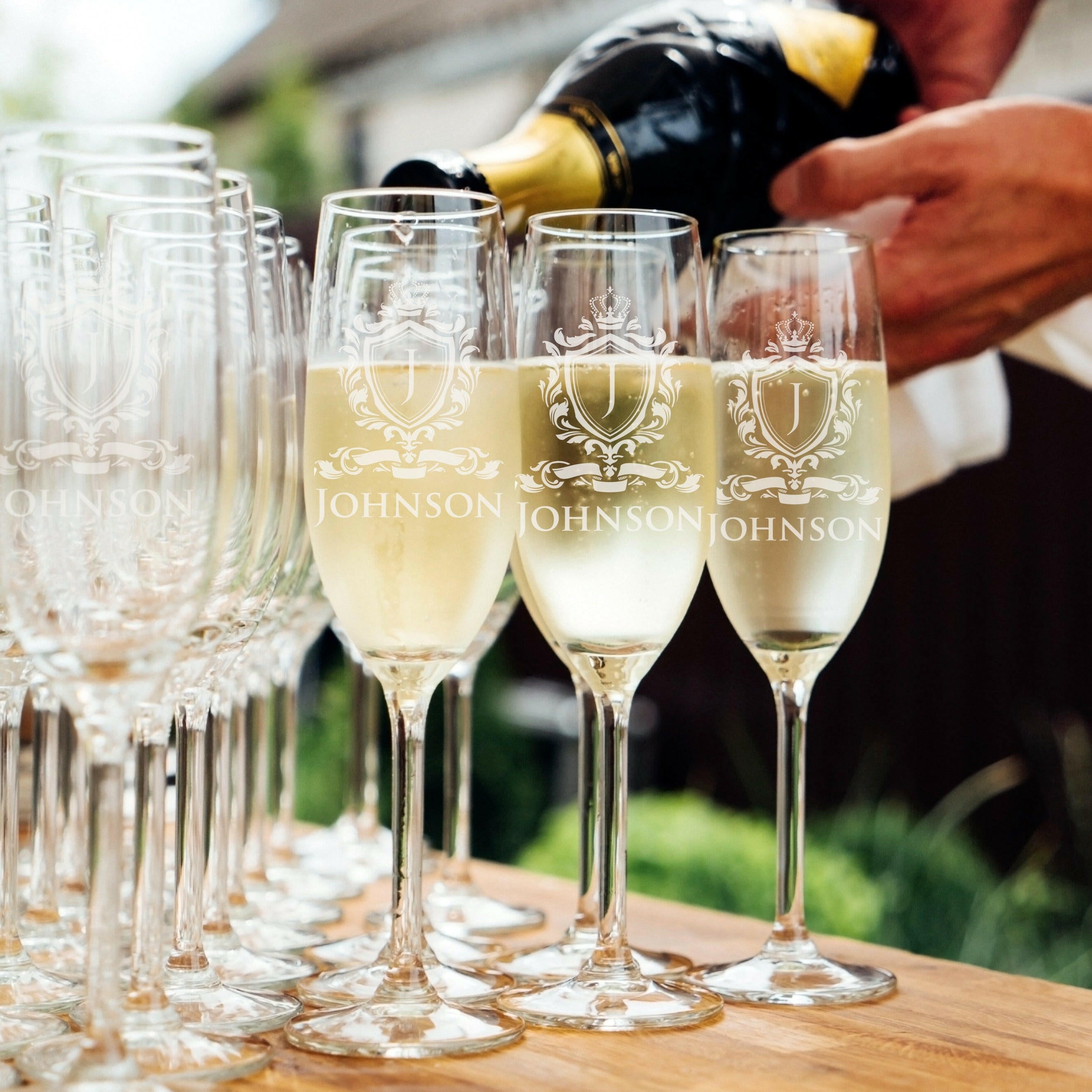 Custom Engraved Champagne Flute.