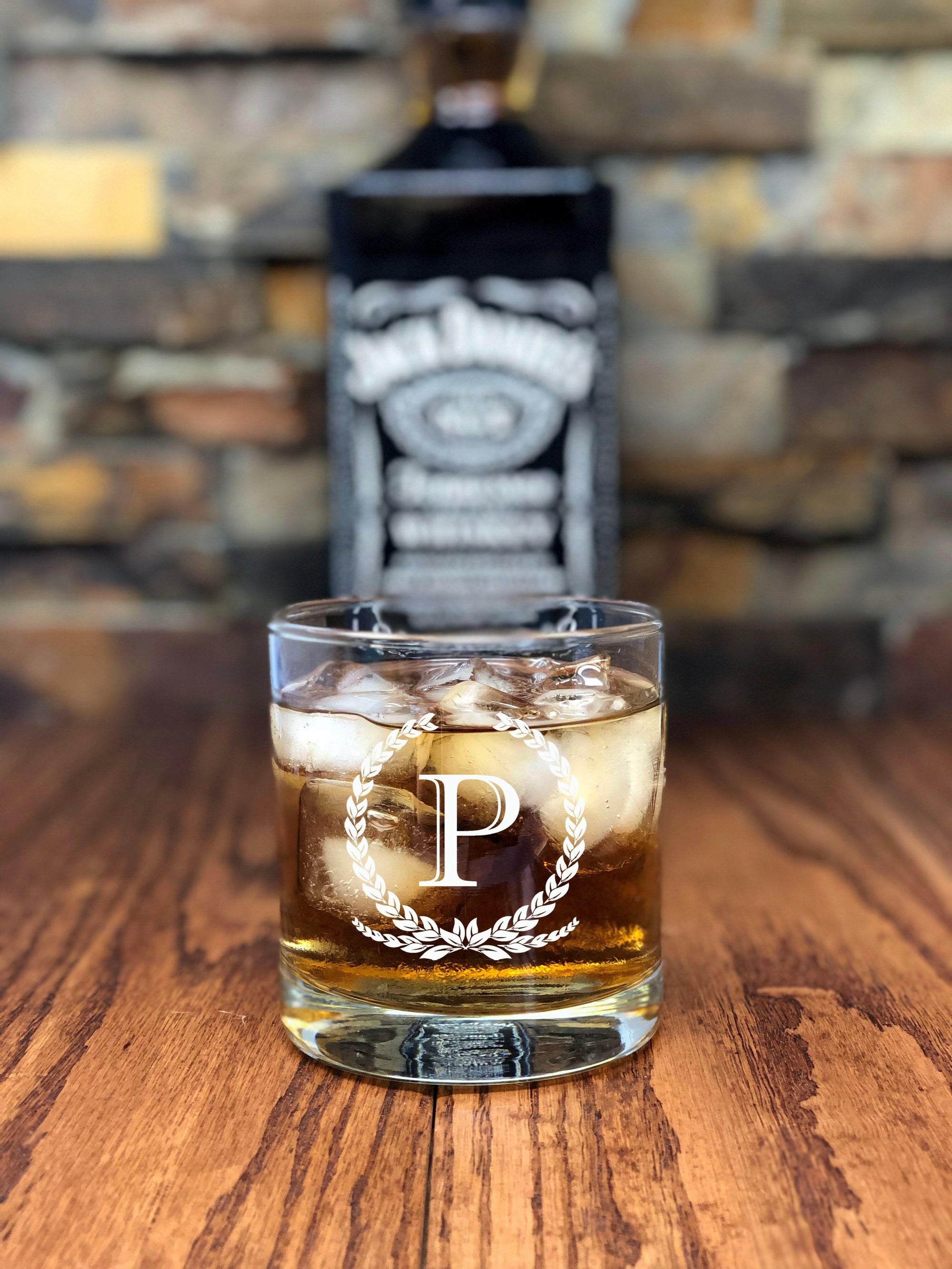 Personalized Glass Whiskey Tumbler.