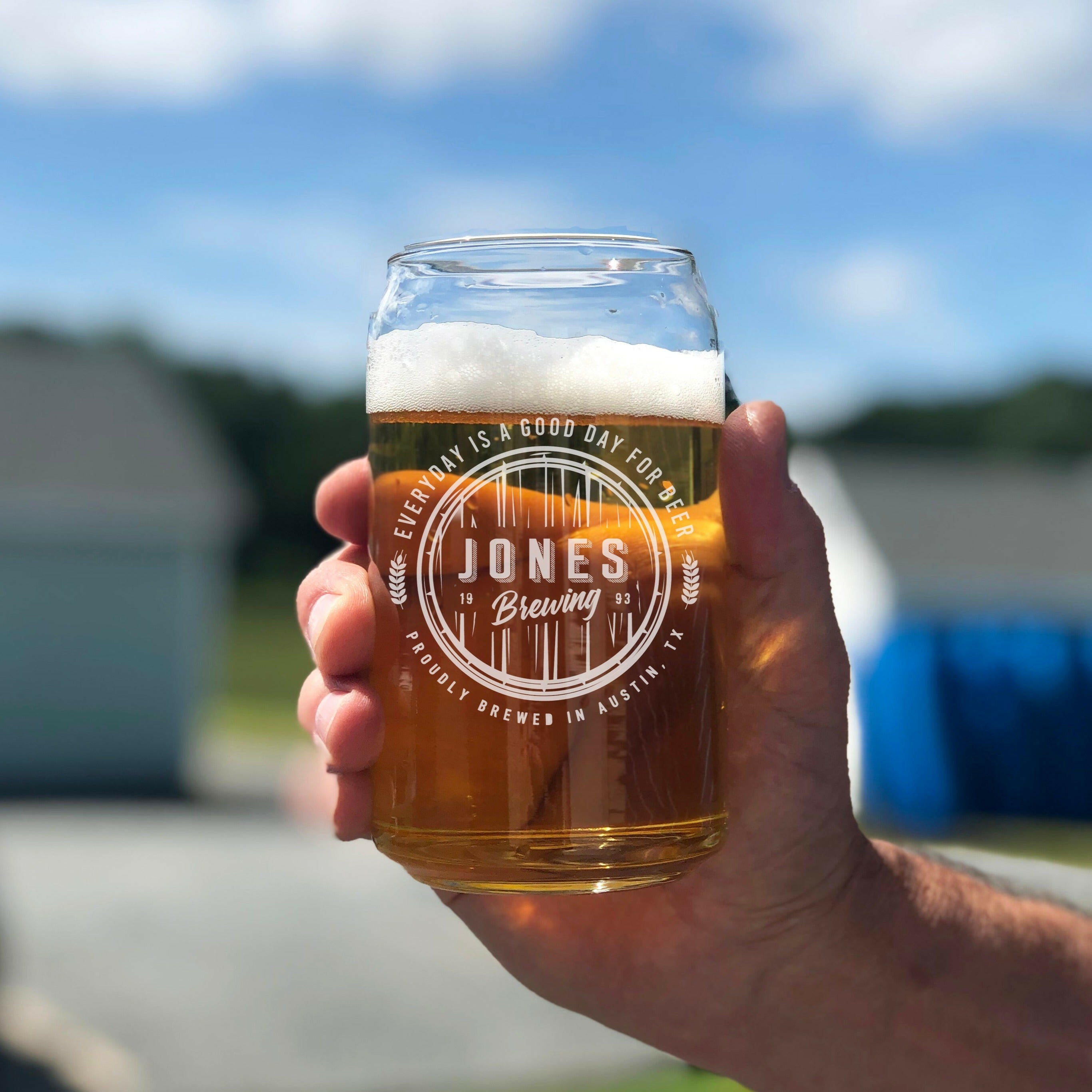 Personalized Beer Can Glass.