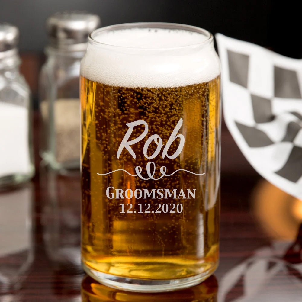 Personalized Beer Can Glass