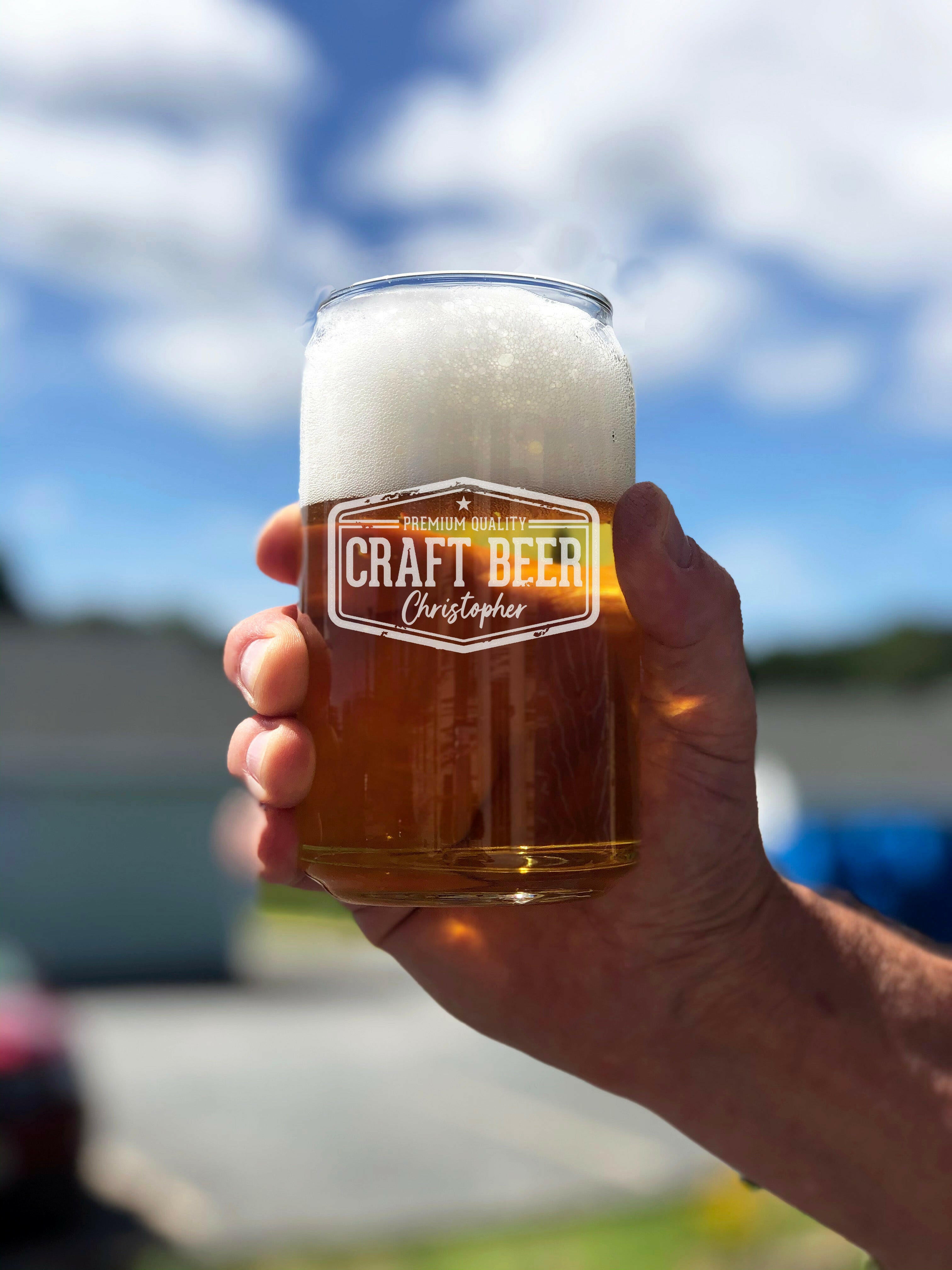 Personalized Beer Can Glass.