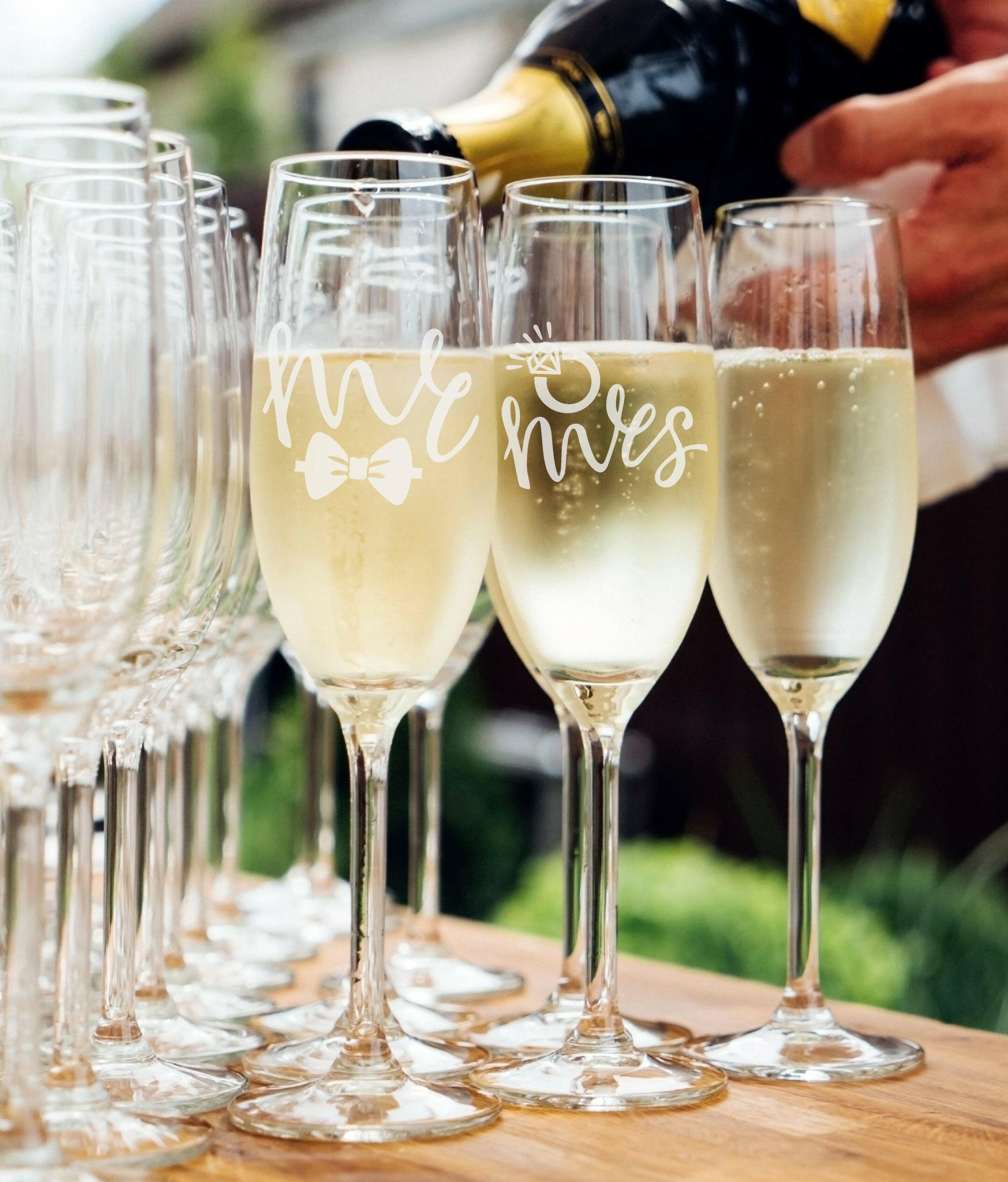 Custom Engraved Champagne Flute.