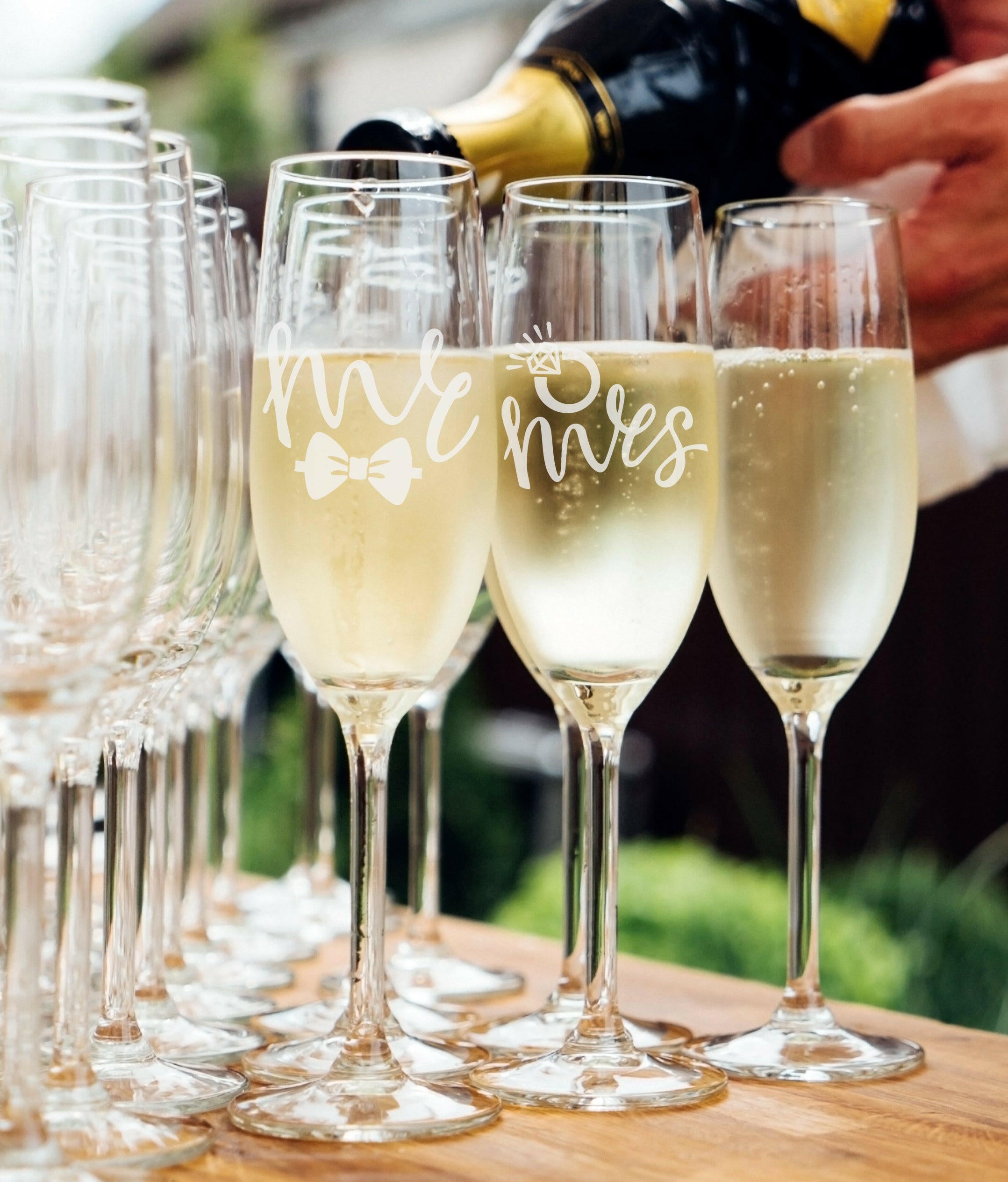 Custom Engraved Champagne Flute.