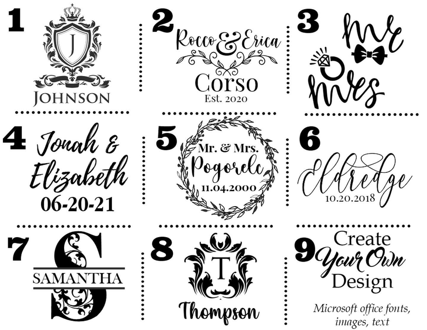 Custom Engraved Champagne Flute Designs