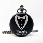Personalized Black Pocket Watch.