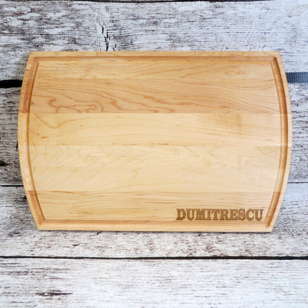 Simplistic Last Name Cutting Board