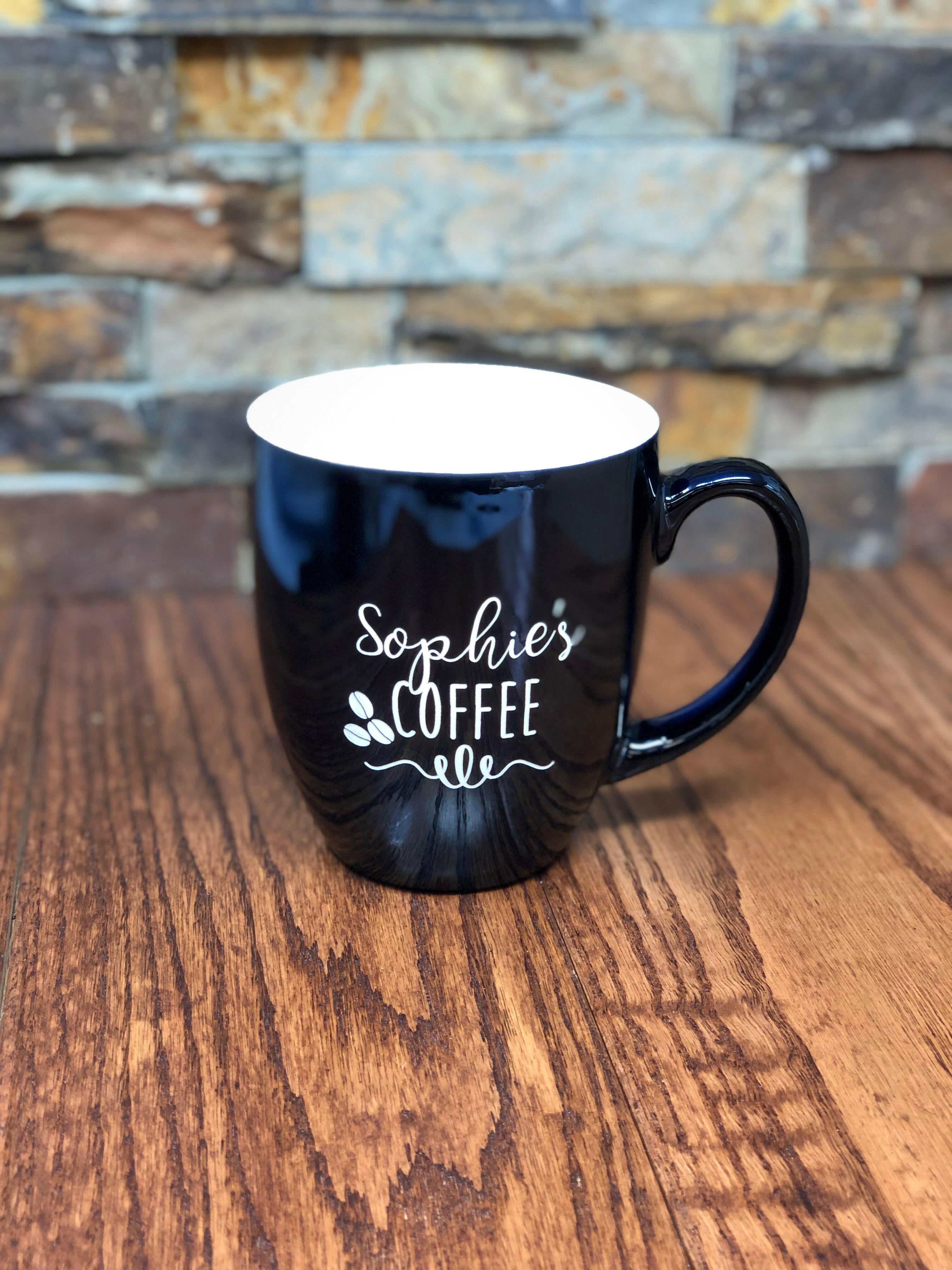 Personalized 16 oz Coffee Mug Bistro Style.