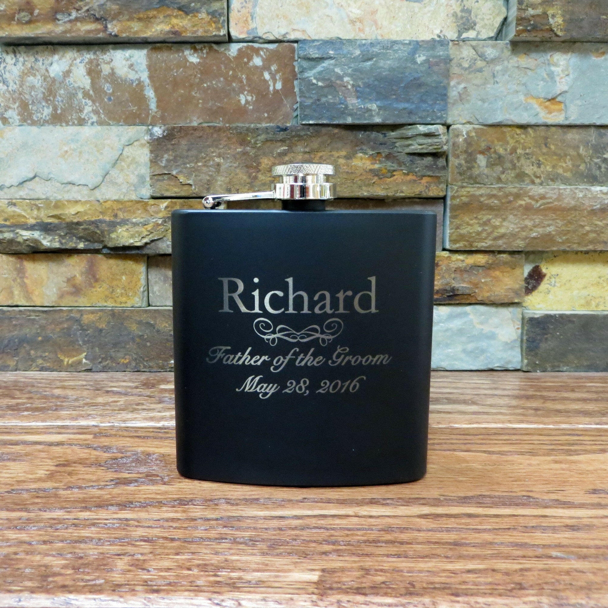 Personalized Flask Set with Shot Glasses.