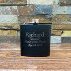 Personalized Flask Set with Shot Glasses.