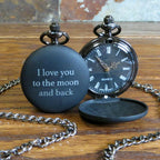 Personalized Black Pocket Watch.