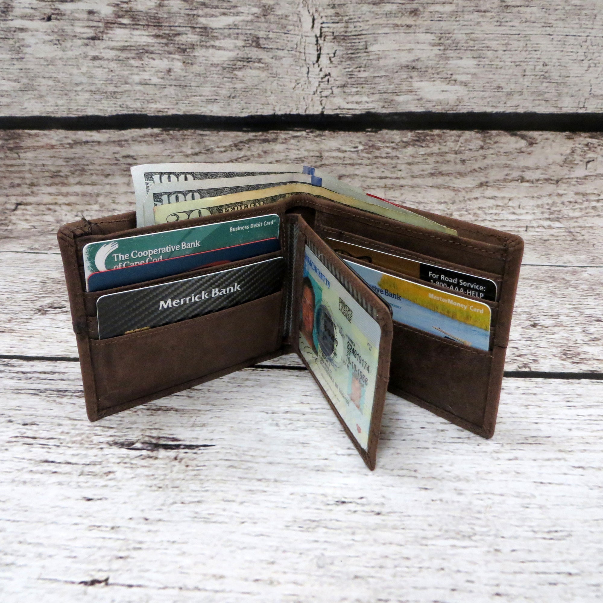 Braided Accent Personalized Leather Wallet