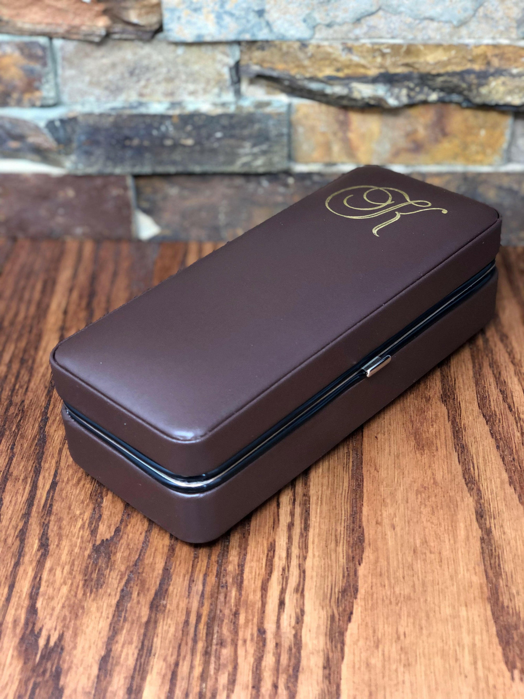 Folding Personalized Cigar Case.