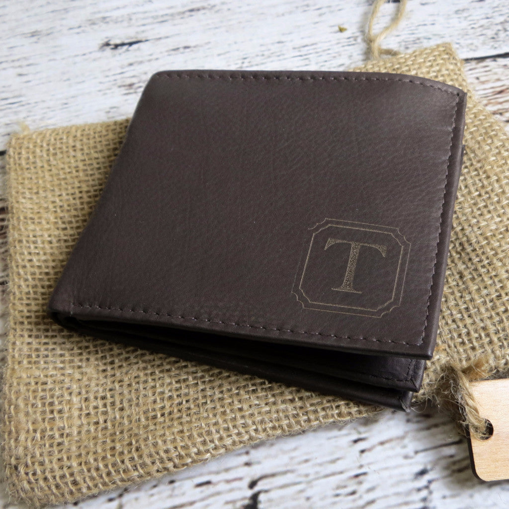 Personalized Leather Zipper Wallet