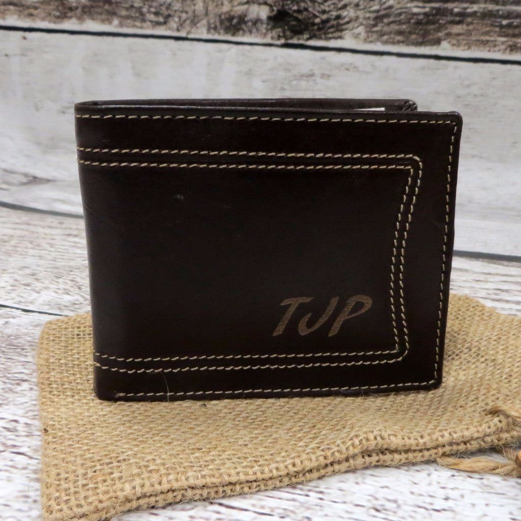 Mens Leather Wallet - Personalized Mens Wallet - Genuine Leather Wallet