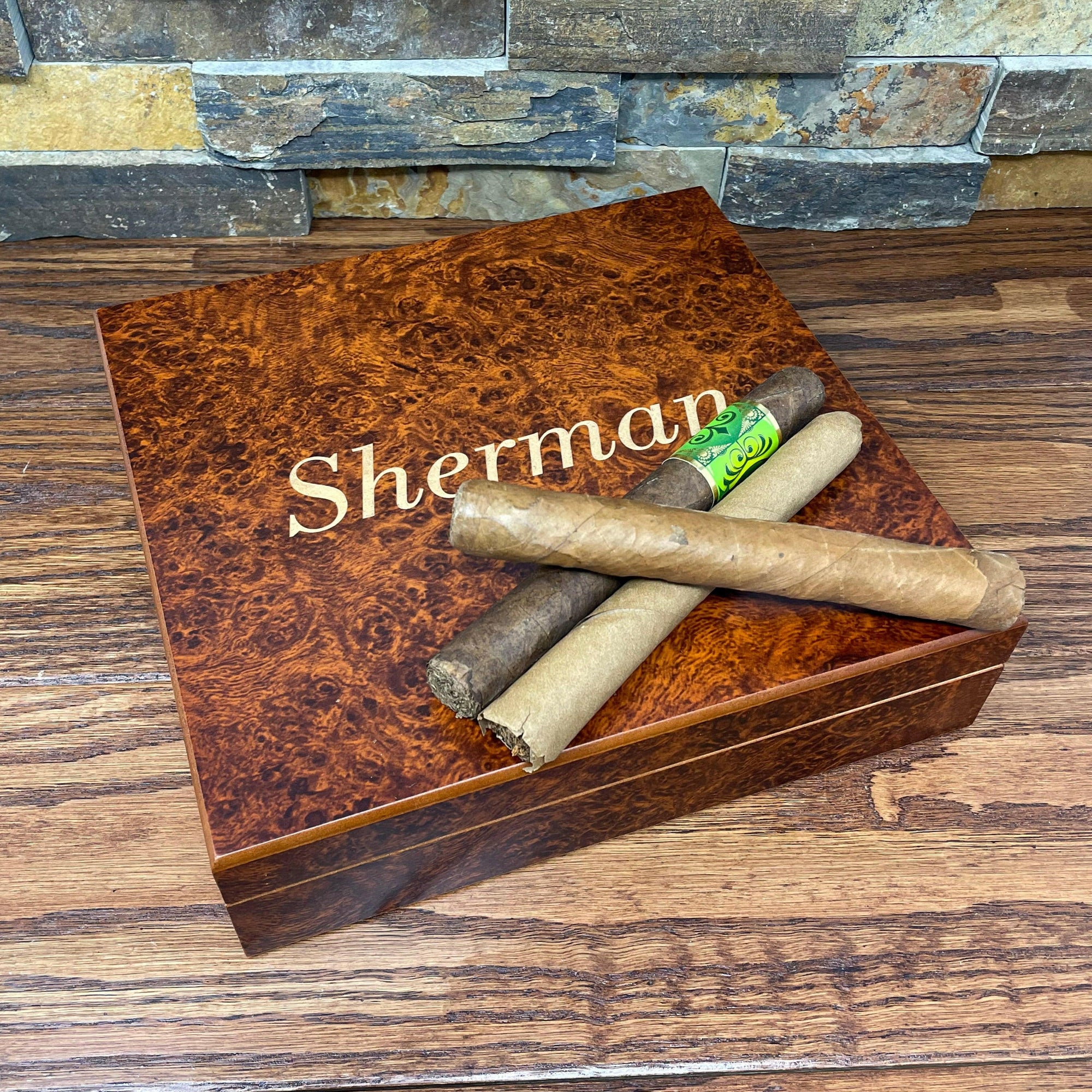 Marble Personalized Humidor and Keepsake Box.