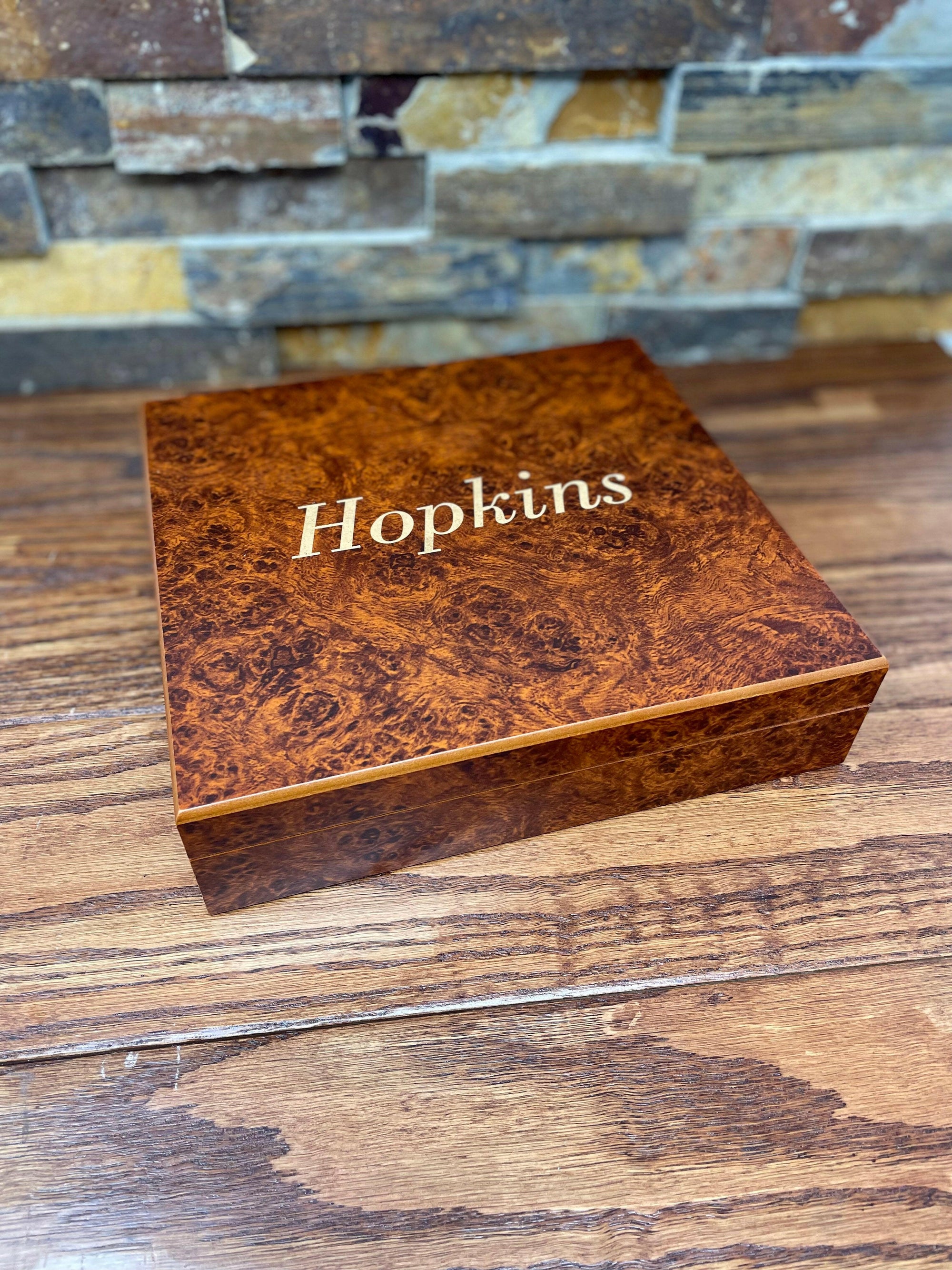 Marble Personalized Humidor and Keepsake Box.
