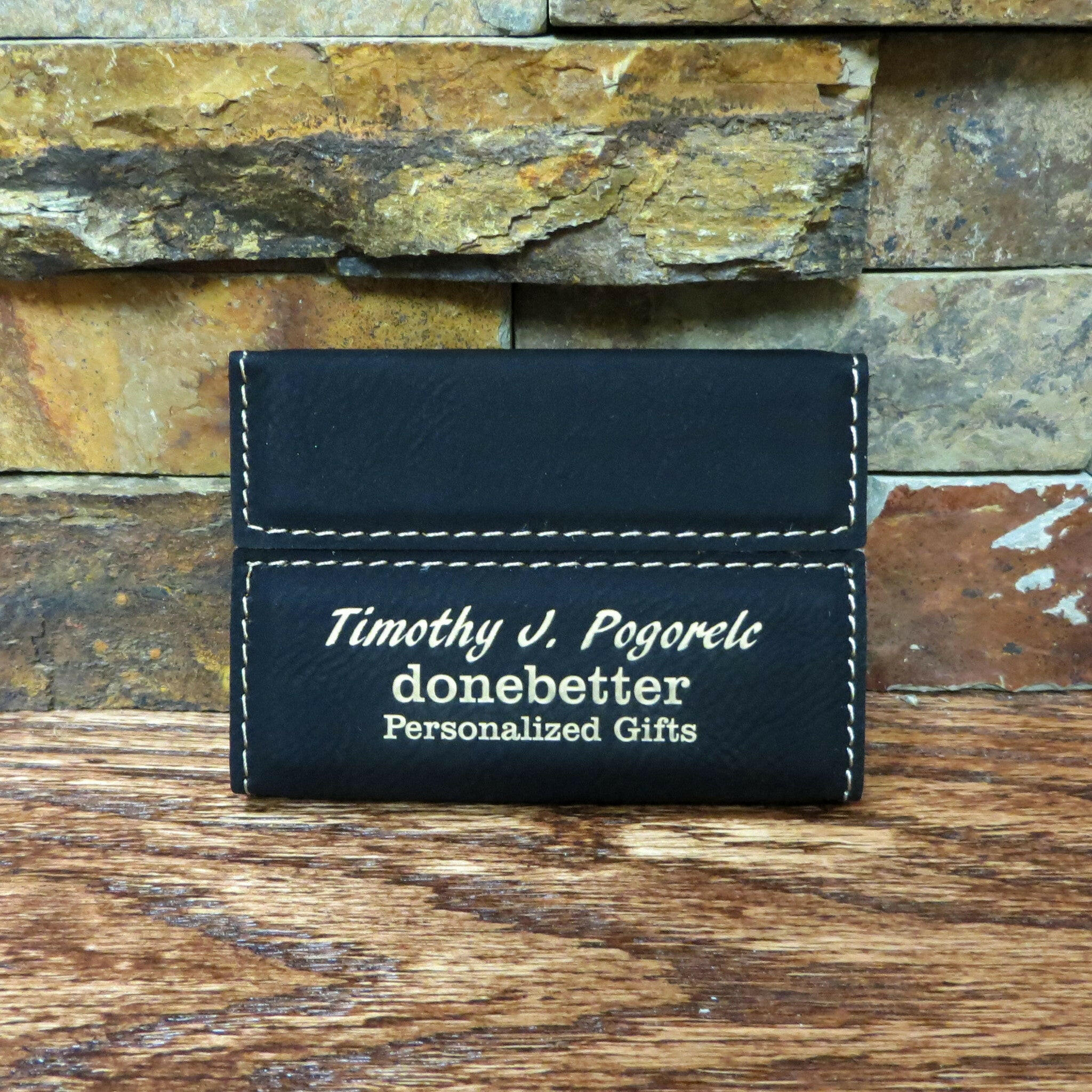 Personalized Business Card Holder.