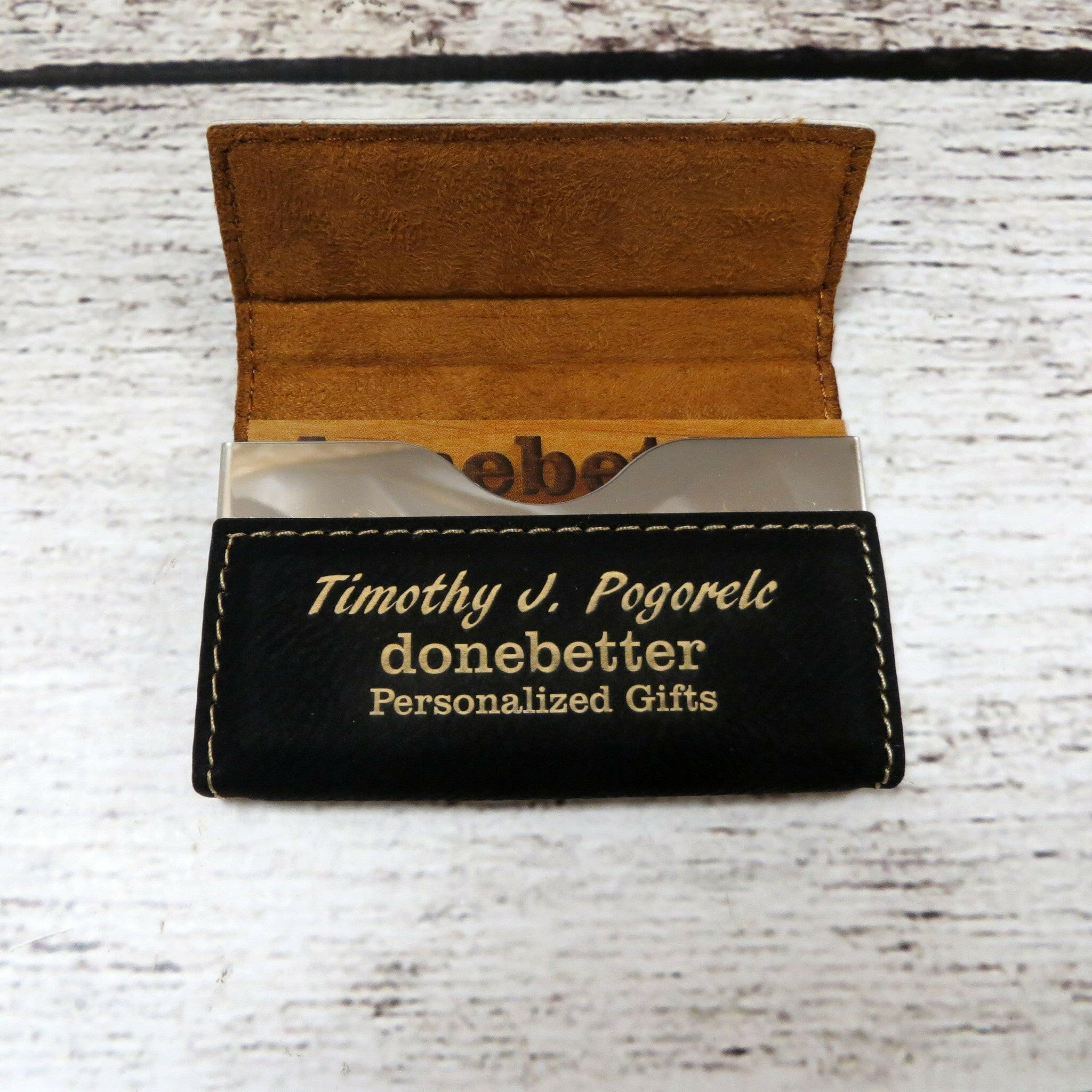 Personalized Business Card Holder.