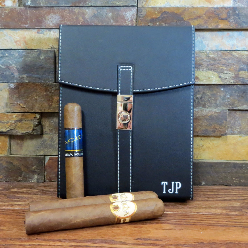 Personalized Black Cigar Humidor.
