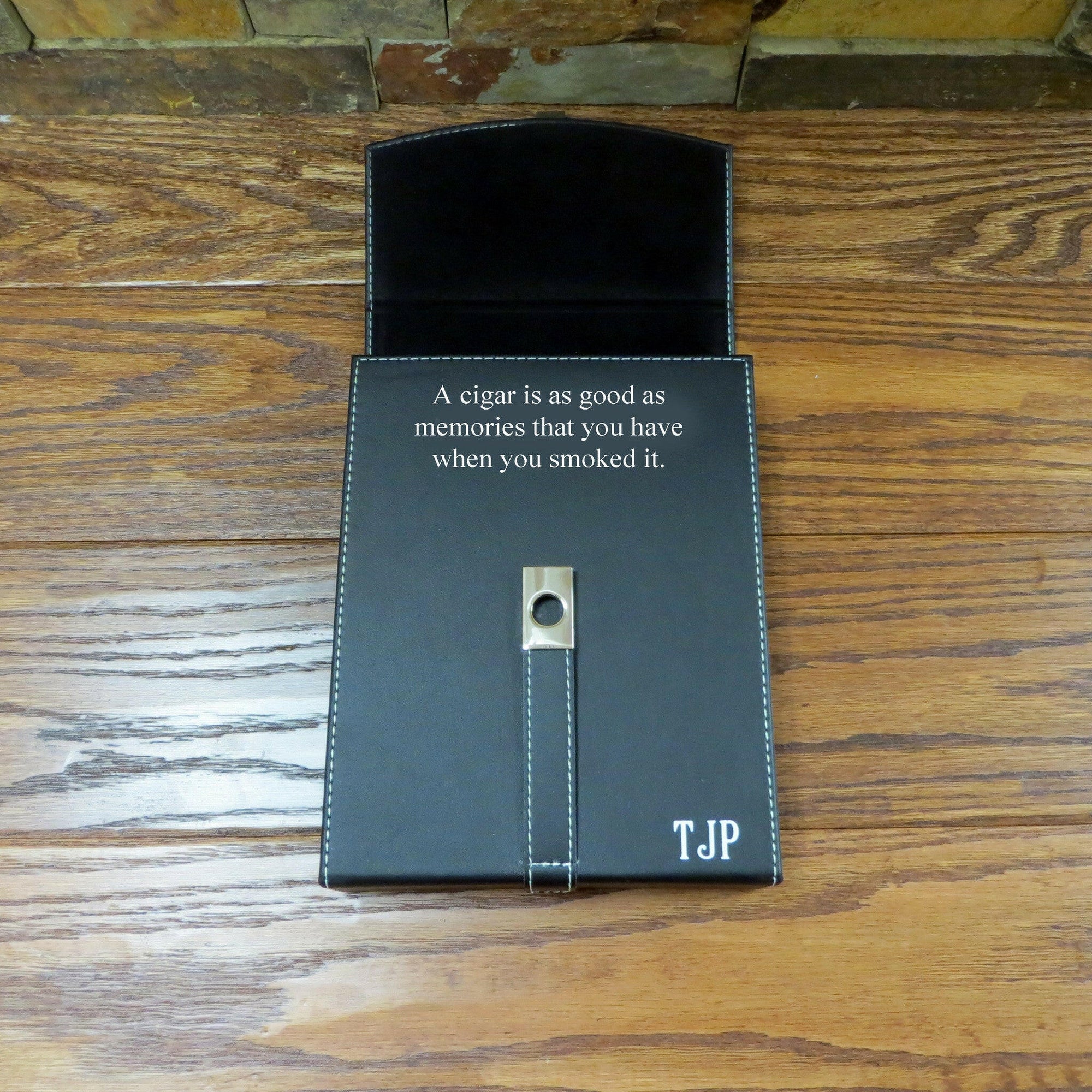 Personalized Black Cigar Humidor.