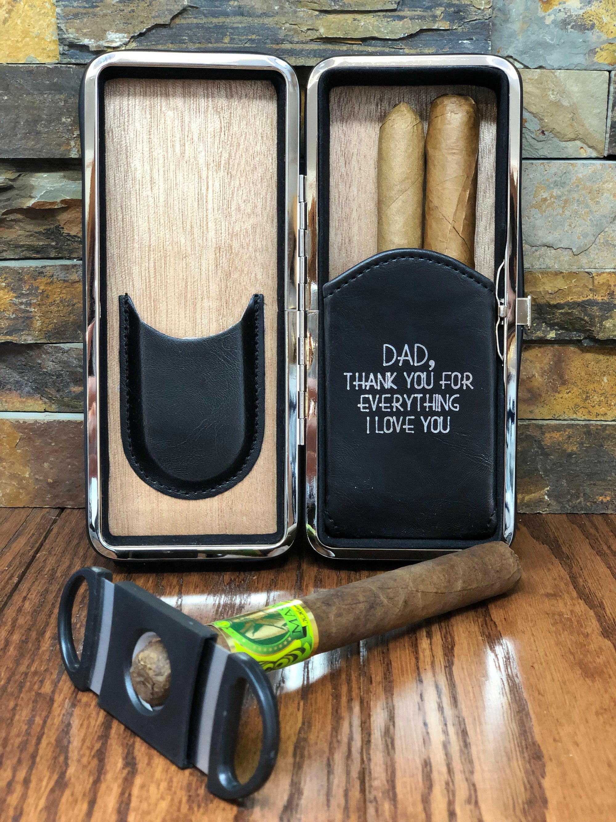 Folding Personalized Cigar Case.