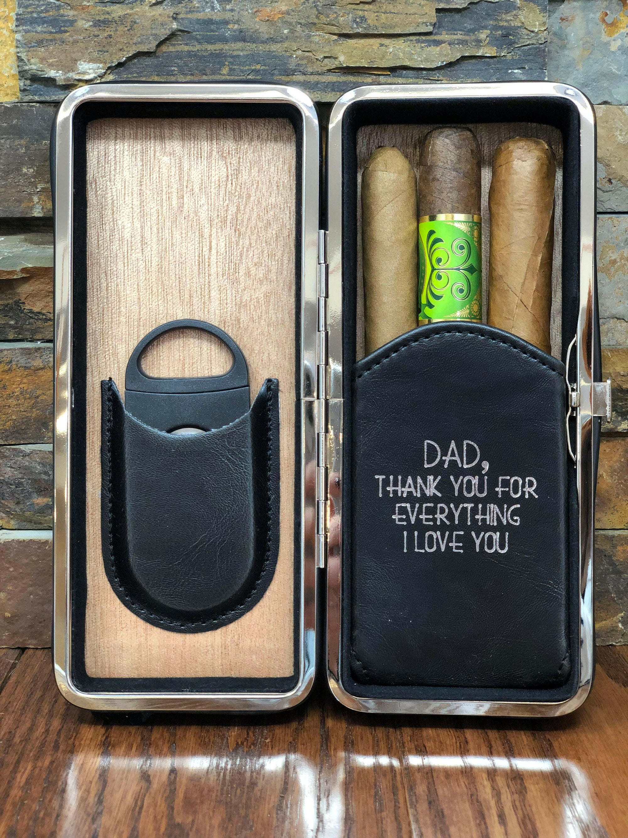 Folding Personalized Cigar Case.