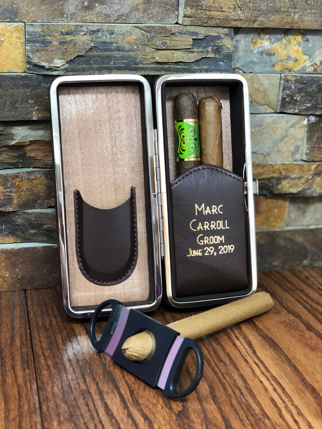 Folding Personalized Cigar Case
