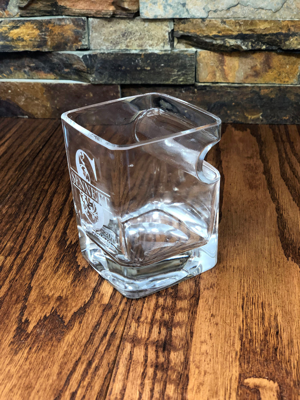 Personalized Cigar Holder Whiskey Glass.